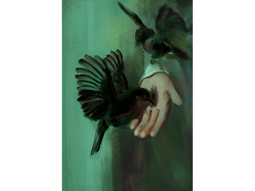 10—绘画星球打卡—绿衣服托小鸟