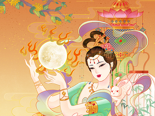 中秋节嫦娥插画