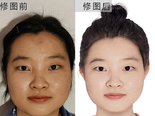 证件照换装换发型前后对比