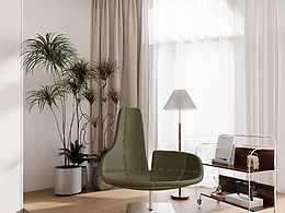 极简奶油大开间卧室