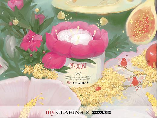 「好食肌長(zhǎng)綻放」myCLARINS【美肌植愈記】（個(gè)人主頁(yè)-ZNjYwMzU2ODQ=） - 海報(bào) - 站酷設(shè)計(jì)師Vit7原創(chuàng)素材 - 站酷ZCOOL