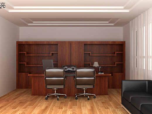 办公室效果图设计--亮亮设计
