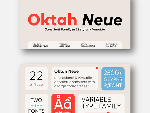Oktah Neue：为简明友好的字形赋予更多变化