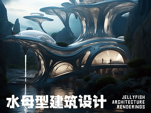 水珠，玻璃，水母，未来建筑
