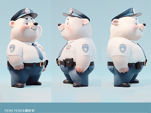 朋朋北极熊警察吉祥物设计