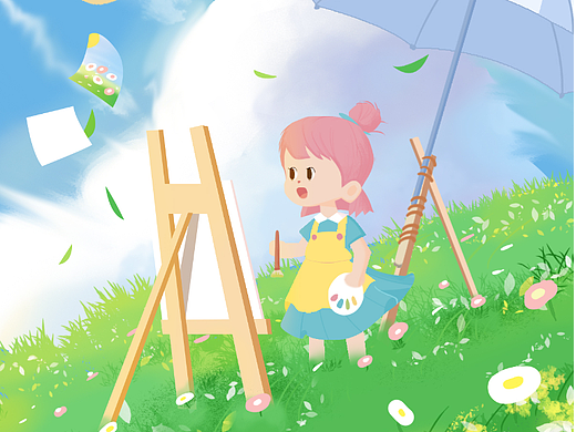 天气插画（刮风）《等风来》#y园糖插画打卡21天#day18