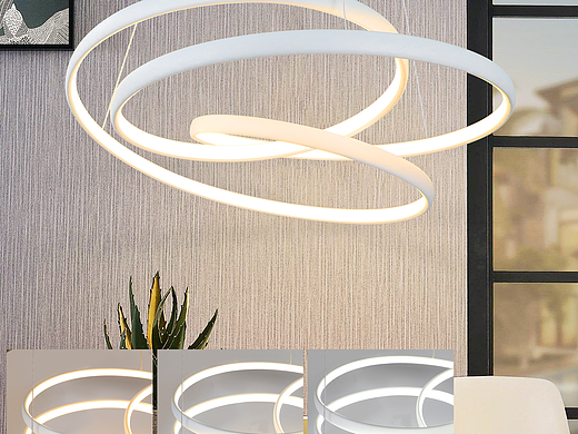 白色交叉两圈吊灯