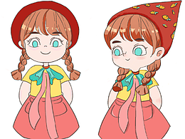 以小红帽为创作灵感进行角色设计