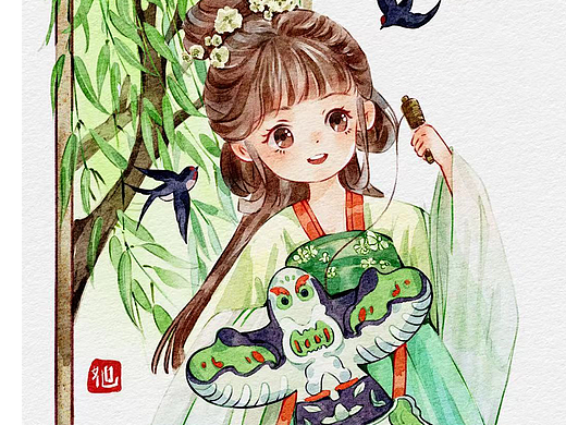 忙趁東風(fēng)放紙鳶（個(gè)人主頁-ZNjgzMTczMDg=） - 兒童插畫 - 站酷設(shè)計(jì)師xzzlwj原創(chuàng)素材 - 站酷ZCOOL