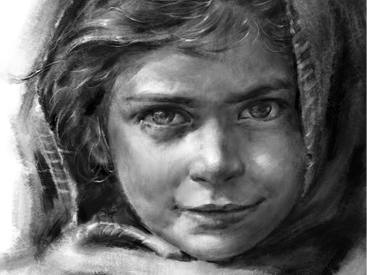 iPad artstudio pro头像素描-小女孩