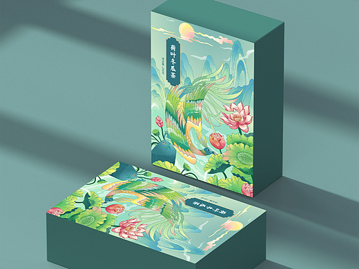 花茶插画包装-荷叶冬瓜茶