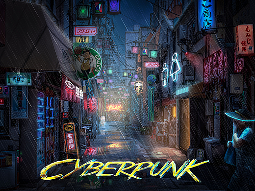 赛博朋克数字绘景