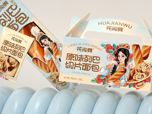 尚智×花间舞｜原味列巴+杂粮软酥系列｜甜品包装设计