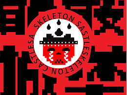 骷髅城堡 像素块 海报设计