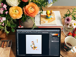 花与画，与当日工作环境