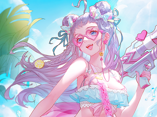 【光翼原创教程】夏日清凉感小美女插画绘制