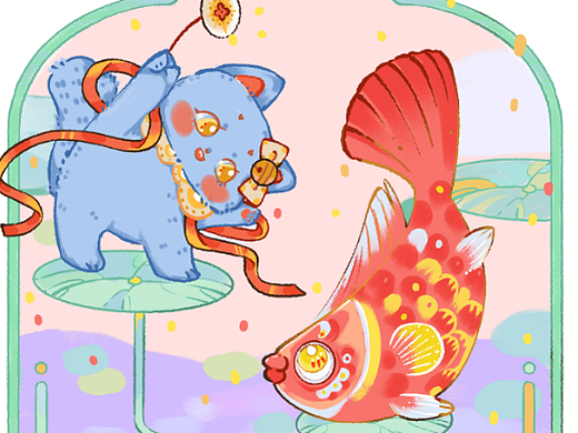 治愈系插画 新年小叮当系列3