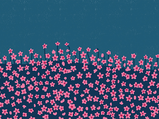 花卉插画  装饰画 浪漫花海  繁华