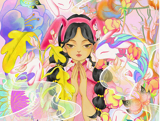《四兔君子贺新年》（个人主页-ZNjM2NTAxNTI=） - 新锐潮流插画 - 站酷设计师百文BAIWEN原创素材 - 站酷ZCOOL