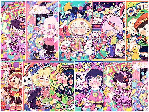 【多巴胺女孩场景涂鸦】. 插画合集 2.0