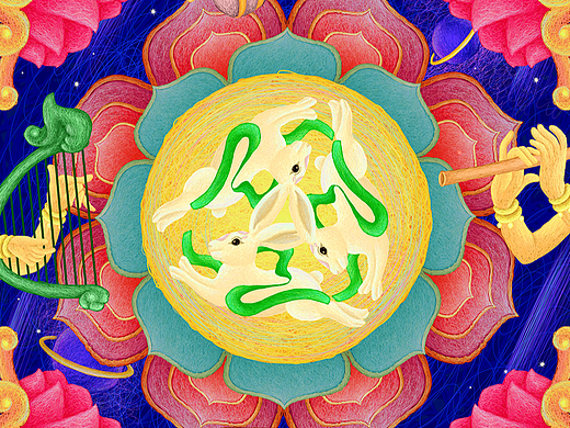 【线圈插画】三兔共耳