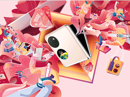 华为2023新年插画《小折叠篇》