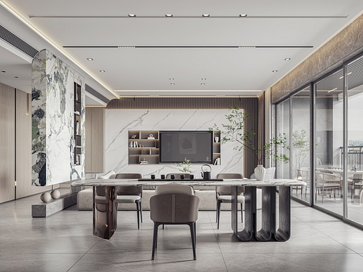 现代客餐厅（个人主页-ZNjAzNjQ3NjQ=） - 家装设计 - 站酷设计师崔晓月原创素材 - 站酷ZCOOL