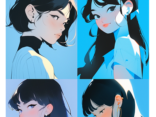 Ai-漫画风/极简风女孩(个人主页-ZNjU2ODQyMDg=) - 艺术插画 - 站酷设计师你好设计Hello原创素材 - 站酷ZCOOL