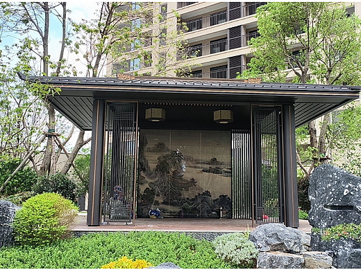 园林景观亭不锈钢斜角凉亭