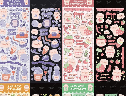 水果小猪系列咕卡贴