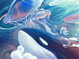 万物生主题壁纸插画