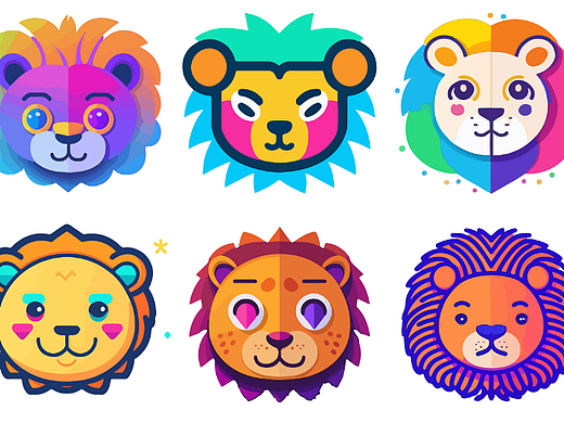 可爱狮子 - 矢量设计