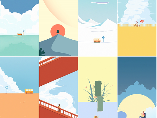 扁平插画练习合集