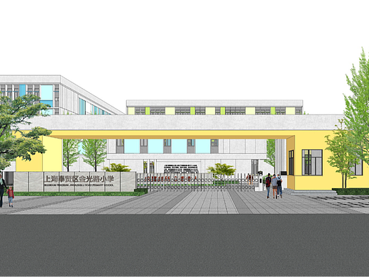 上海奉贤区金光路小学SU模型下载