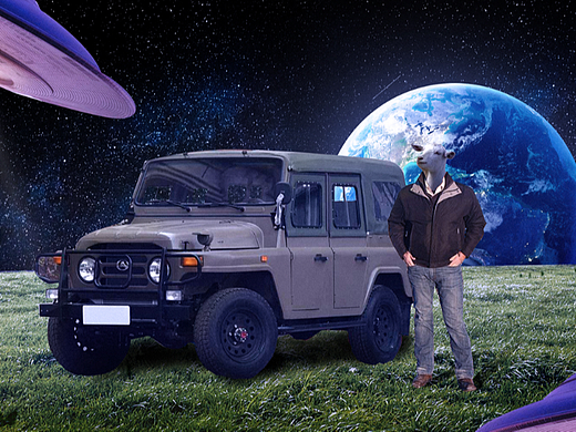 在月球上开车（PS合成练习）