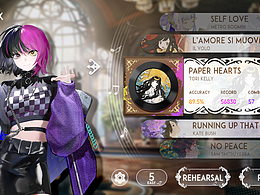 二次元游戲UI界面——古典巴洛克+搖滾嘻哈橫版音游