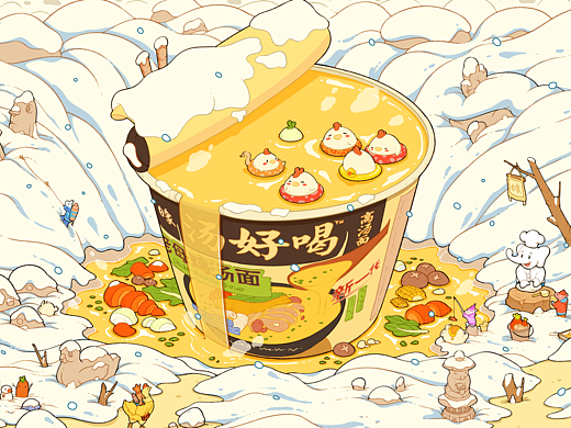 雪天伴侣 | 白象汤好喝创意海报设计