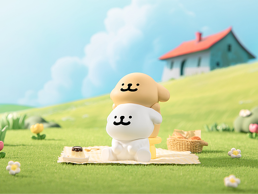 玩乐主义「线条小狗快乐贴贴」系列盲盒——潮玩摄影