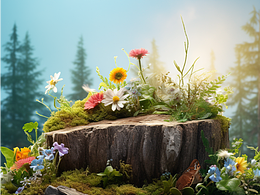 电商产品AI背景素材4 | 产品设计素材海报背景摄影绘画