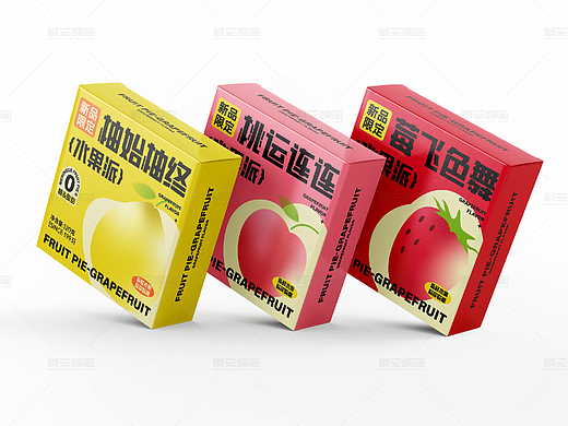 轻松活力明快的水果派包装设计