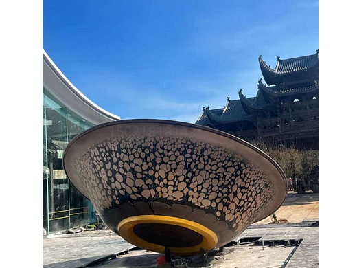锦州古风景装饰铜盆雕塑 锻铜聚宝盆定制