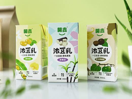 开鑫浓豆乳包装设计-饱颗粒 还原一口浓郁