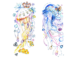 水彩---海洋中的精靈