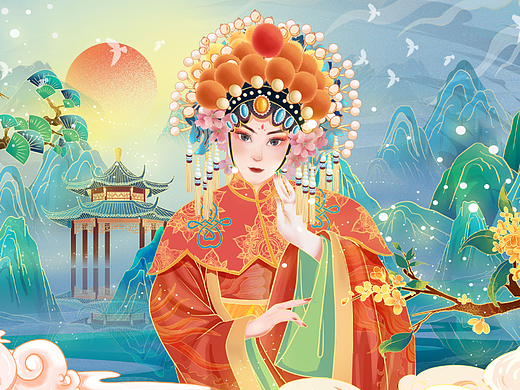 国潮一小部分插画作品