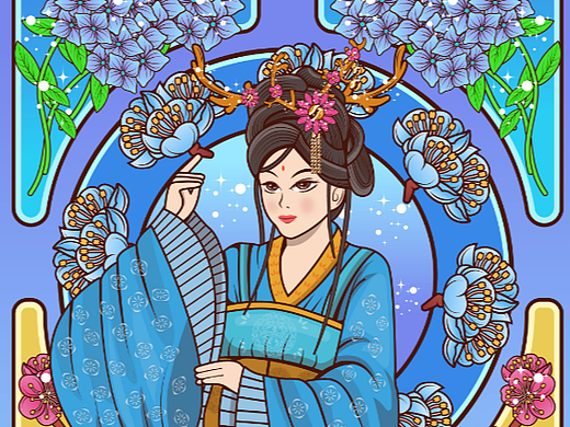 宫廷AI矢量潮流插画