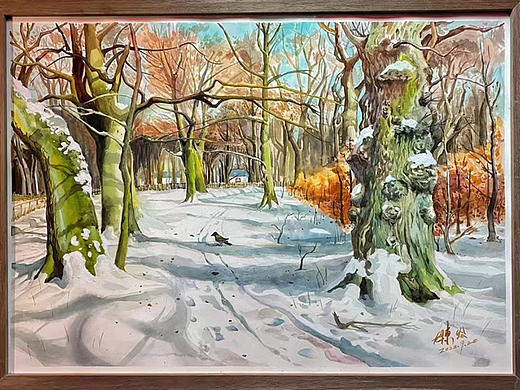 水彩画-孤独