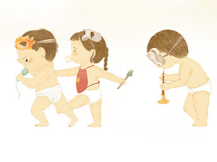十二生肖与甲骨文 | 水彩国潮插画