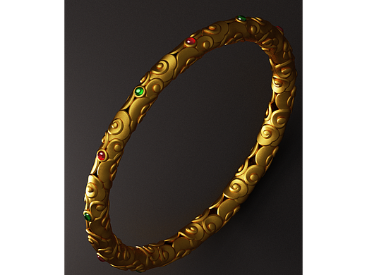 古法金设计建模渲染---每日一图(1)