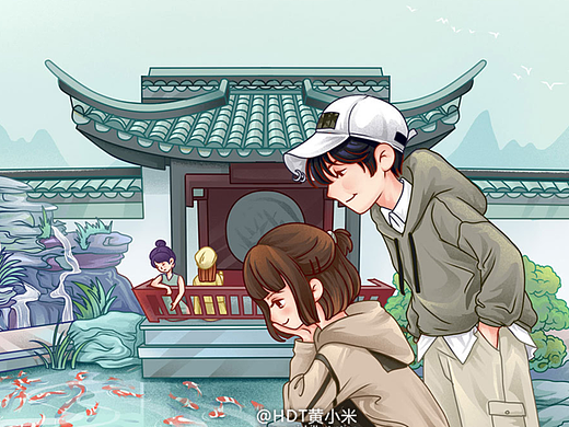 【中海汤泉】十副生活场景商业插画