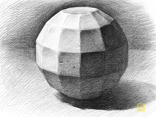 球体多面体绘画